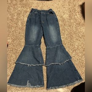 Girls Bell Bottom Jeans size 8 elastic waist GuC